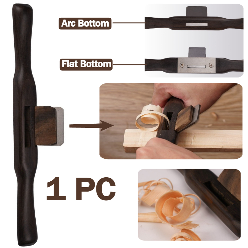 Spokeshave Flat - 265mm Ahşap Düz Yuvarlak Saplı Abanoz